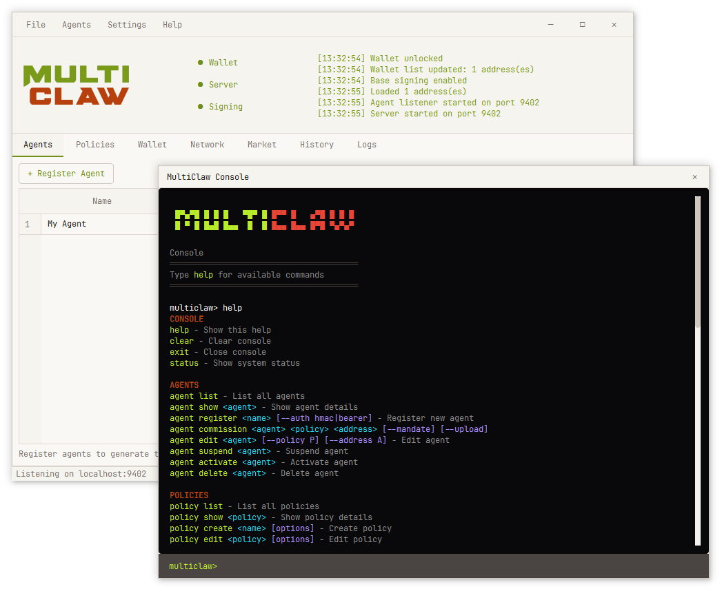 MultiClaw built-in console